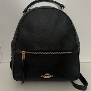 Coach Black Leather Mini Backpack with Gold Hardware